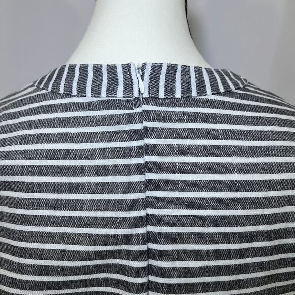 Mokingtop crop jumpsuit lightweight cotton black white stripes womens sz M - Picture 4 of 16